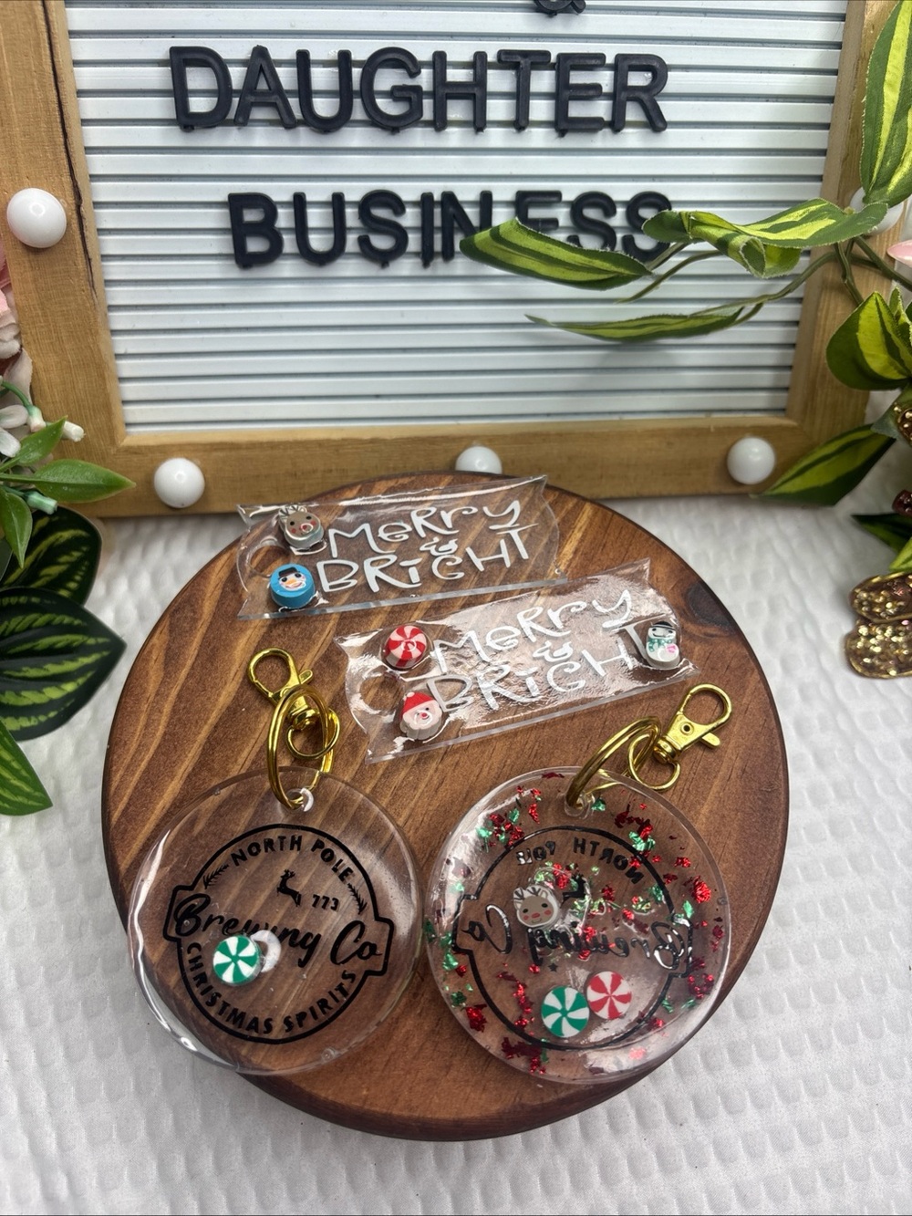 Handmade Resin Keychains Christmas